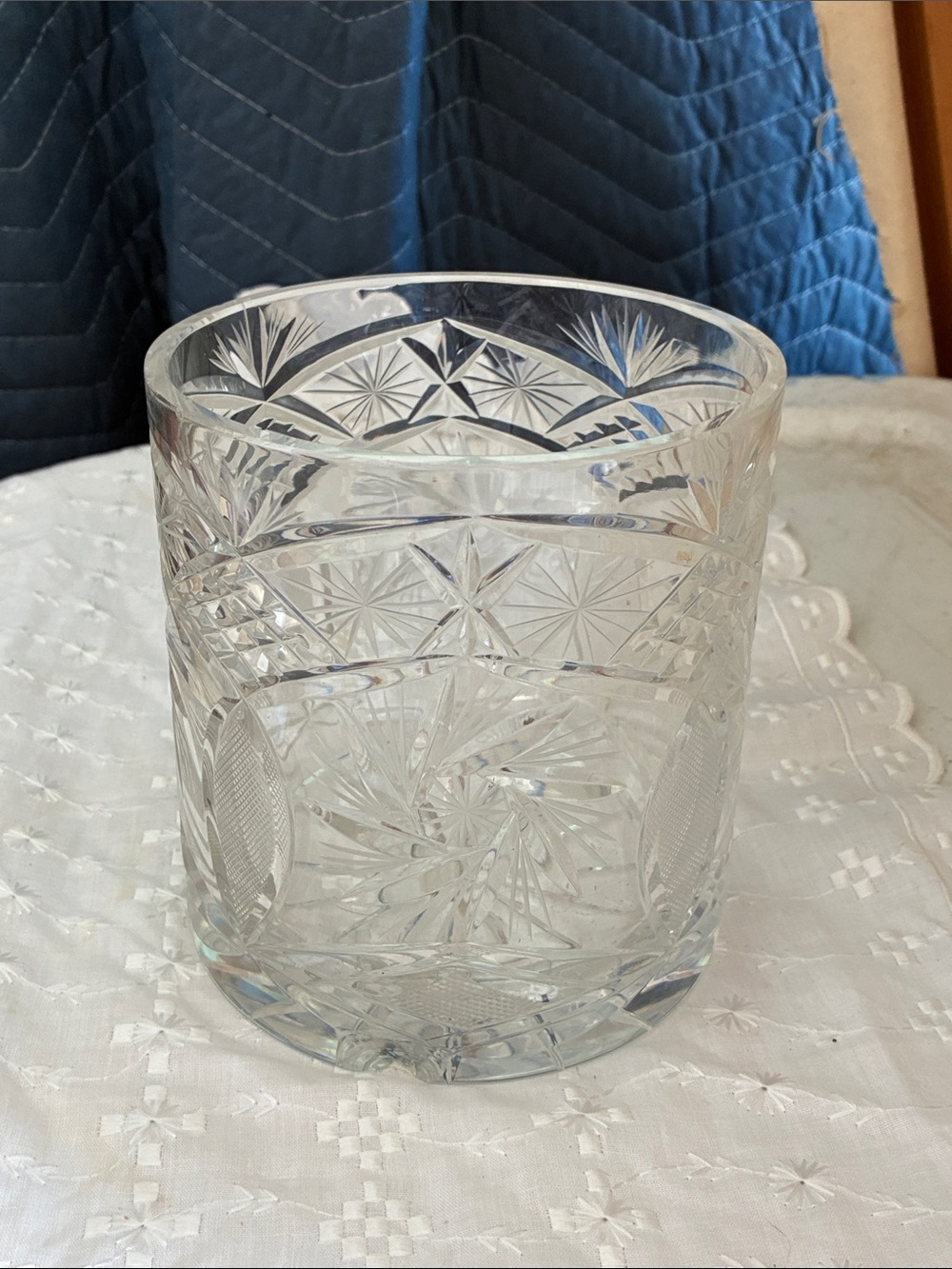 Cut Crystal Cookie Jar, Vase Wine Chiller, Stunning Crystal